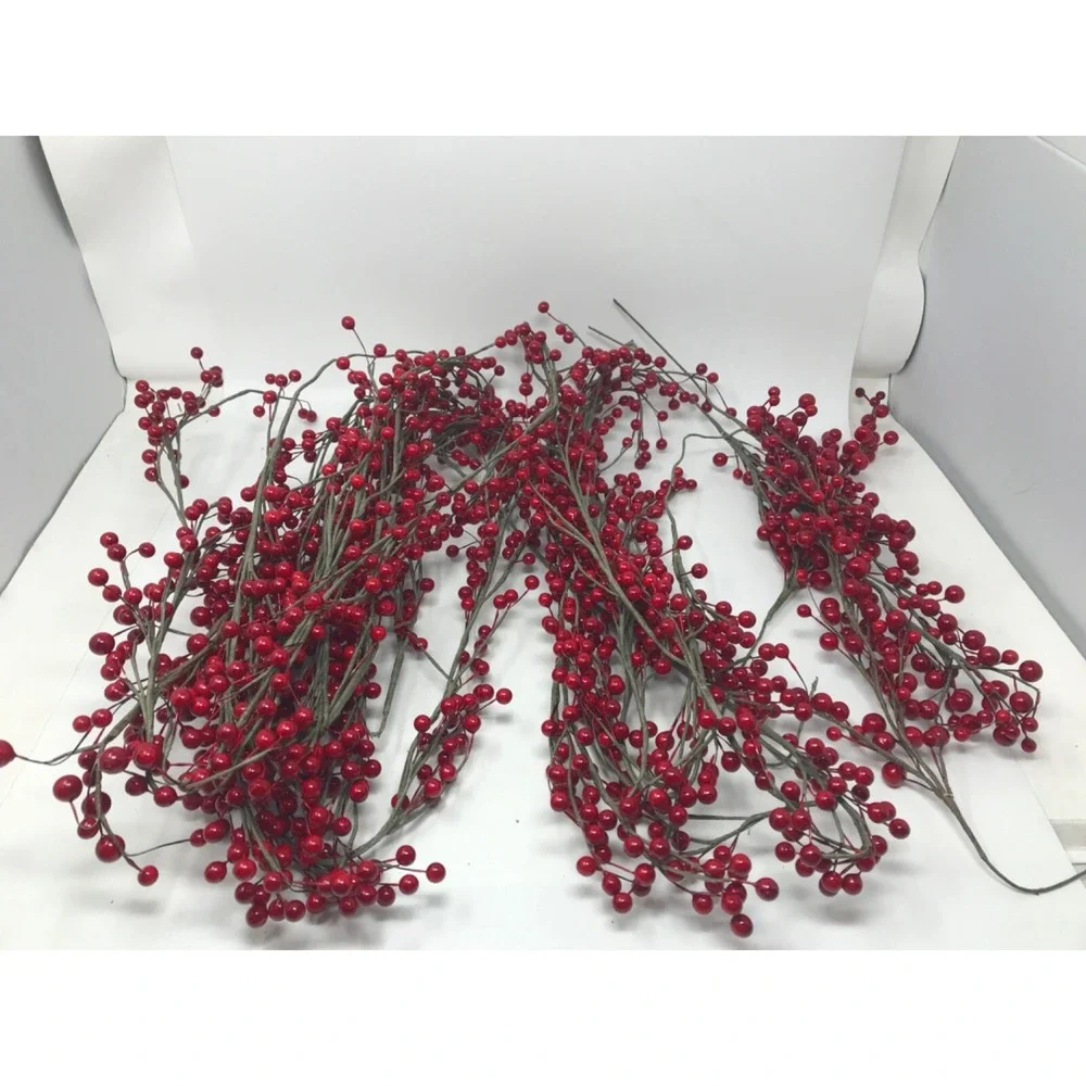 Allstate Pip Berry Garland Red 12ft Christmas Holiday Decoration Plastic K1 LP